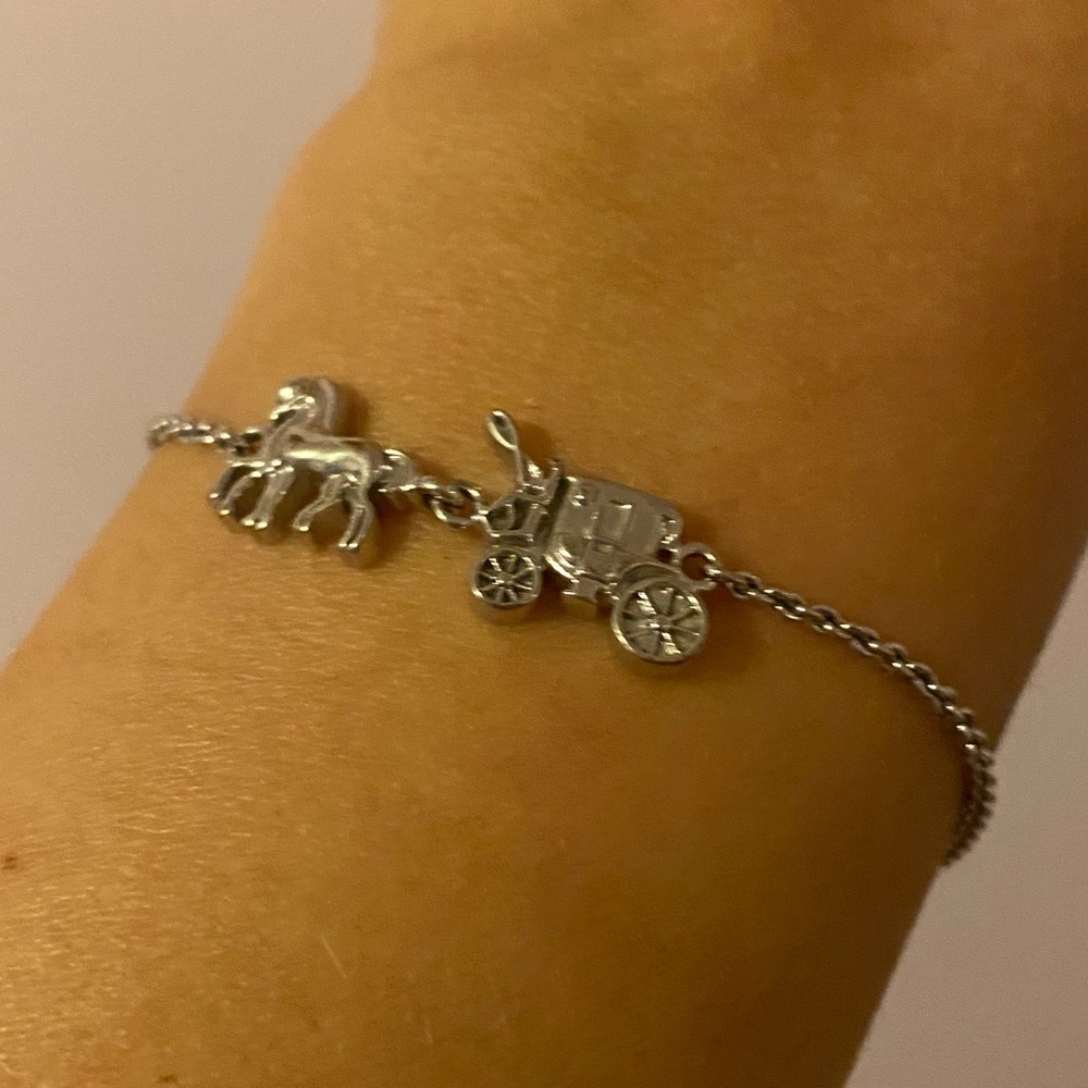 Authentic COACH Silver Horse and Carriage Charm Bracelet